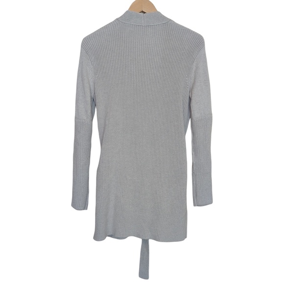 Tory Burch Grey Cashmere Blend Belted Cardigan Sweater - Picture 6 of 13